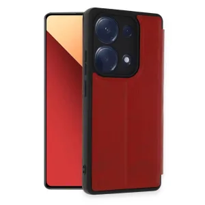 Newface Xiaomi Redmi Note 13 Pro 4g Kılıf Flip Cover - Kırmızı