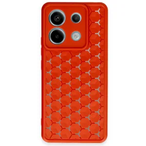 Newface Xiaomi Redmi Note 13 Pro 5g Kılıf Petek Silikon Kapak - Kırmızı