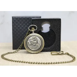 Özel Kutulu Tren Temalı Köstekli Saat Alk4670