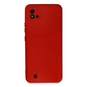 Realme C11 2021 Kılıf Nano İçi Kadife Silikon - Kırmızı