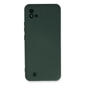 Realme C11 2021 Kılıf Nano İçi Kadife Silikon - Koyu Yeşil