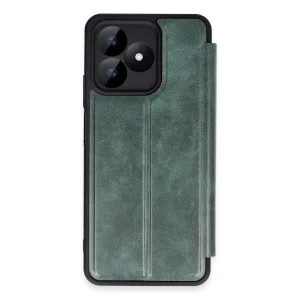 Realme Note 50 4g Kılıf Flip Cover - Koyu Yeşil