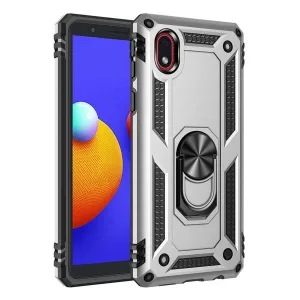 Samsung Galaxy A01 Core Kılıf Sofya Yüzüklü Silikon Kapak - Gümüş