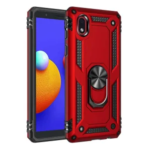 Samsung Galaxy A01 Core Kılıf Sofya Yüzüklü Silikon Kapak - Kırmızı