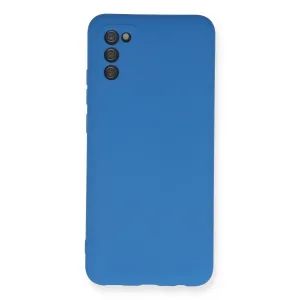 Samsung Galaxy A02s Kılıf Nano İçi Kadife Silikon - Mavi