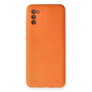 Samsung Galaxy A02s Kılıf Nano İçi Kadife Silikon - Turuncu