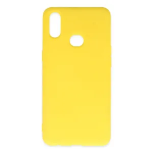 Samsung Galaxy A10s Kılıf Nano İçi Kadife Silikon - Sarı