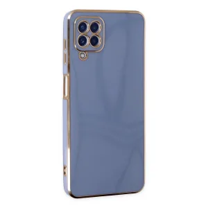 Samsung Galaxy A12 Kılıf Volet Silikon - Mavi