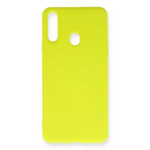 Samsung Galaxy A20s Kılıf Nano İçi Kadife Silikon - Sarı