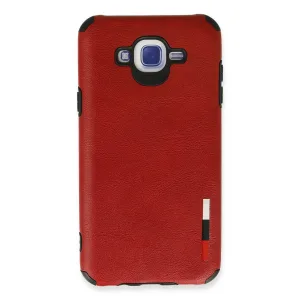 Samsung Galaxy J7 Kılıf Loop Deri Silikon - Kırmızı