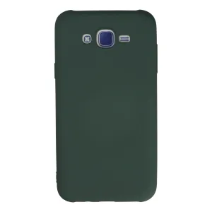 Samsung Galaxy J7 Kılıf Nano İçi Kadife Silikon - Koyu Yeşil
