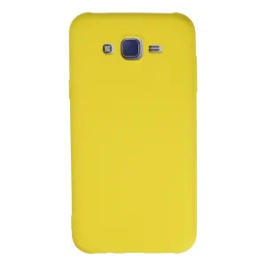 Samsung Galaxy J7 Kılıf Nano İçi Kadife Silikon - Sarı
