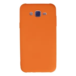 Samsung Galaxy J7 Kılıf Nano İçi Kadife Silikon - Turuncu