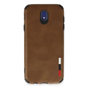 Samsung Galaxy J7 Pro / J730 Kılıf Loop Deri Silikon - Kahverengi