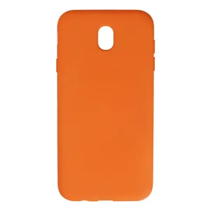 Samsung Galaxy J7 Pro / J730 Kılıf Nano İçi Kadife Silikon - Turuncu
