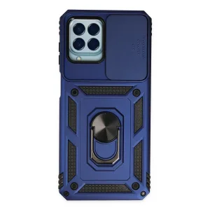 Samsung Galaxy M33 Kılıf Pars Lens Yüzüklü Silikon - Lacivert