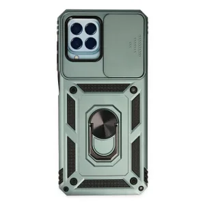 Samsung Galaxy M33 Kılıf Pars Lens Yüzüklü Silikon - Yeşil
