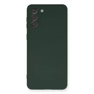 Samsung Galaxy S21 Plus Kılıf Nano İçi Kadife Silikon - Koyu Yeşil