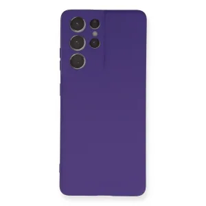 Samsung Galaxy S21 Ultra Kılıf Nano İçi Kadife Silikon - Mor