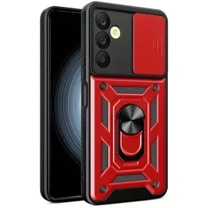 Samsung Galaxy S24 Fe Pars Lens Yüzüklü Silikon - Kırmızı