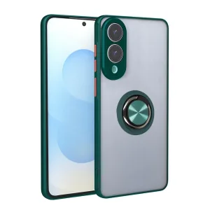 Samsung Galaxy S25 Edge Kılıf Montreal Yüzüklü Silikon Kapak - Yeşil