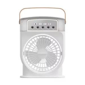 Şarjlı 600 Ml Su Hazneli Taşınabilir Masaüstü Vanilatör  Güçlü Fan Ve 2000 Mah Pil Beyaz