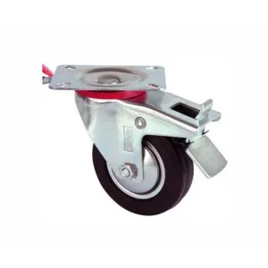 Servis Tekeri - Tablalı Frenli Siyah Döner - Çap 150 Mm