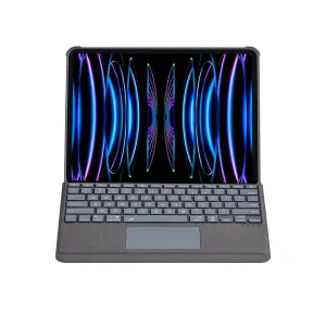 T5509d İpad Pro 12.9 (2022) Kılıf Palermo Ledli Klavyeli Standlı Tablet Kılıfı - Siyah