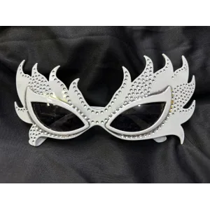 Taşlı Göz Kamaştıran Gecenin Yıldızı Beyaz Parti Alev Gözlük