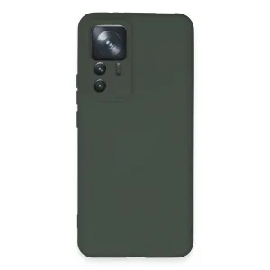 Xiaomi Mi 12t Pro Kılıf Nano İçi Kadife Silikon - Koyu Yeşil