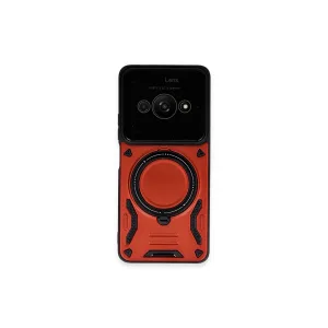 Xiaomi Poco C61 Kılıf Joy Lens Standlı Kapak - Kırmızı