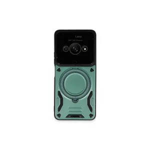 Xiaomi Poco C61 Kılıf Joy Lens Standlı Kapak - Koyu Yeşil