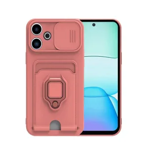 Xiaomi Redmi 13 4g Kılıf Zuma Kartvizitli Yüzüklü Silikon - Pembe