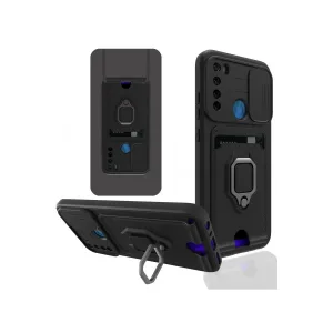 Xiaomi Redmi Note 8 Kılıf Zuma Kartvizitli Yüzüklü Silikon - Siyah