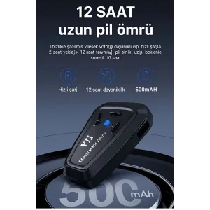 Y11 Bluetooth Kulaklık Mikrofonlu Motosiklet Kulaklığı İntercom Bt 5.3