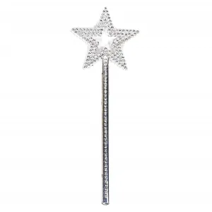 Yıldız Model Peri Asası Melek Asası Prenses Asası Metalize Gümüş Renk