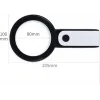 30x 12ışıklı Büyüteç Taşınabilir Çıft Katmanlı Optik Cam Okuma Büyüteç 229018