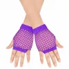 80’ler 90’lar Retro Mor File Parmaksız Kısa Eldiven 11 Cm