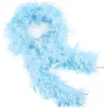 Açık Mavi Renk Kabarık Kalın Otriş Boa Tüy 6 Cm Genişlik 180-200 Cm Uzunluk