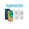 Akım Korumalı Anahtarlı Priz - 3x Priz - 2x Usb - 2x Type-c - 2 Mt Kablo Hızlı Şarj Özellikli Siyah