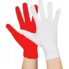 Gösteriler İçin 1 Çift Kırmızı Beyaz Pandomim Eldiveni Çocuk Boy