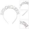 Gümüş Renk Kristal Taşlı Parlak Birthday Queen Yazılı Kraliçe Taç 16x17 Cm