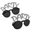Gümüş Simli Party Yazılı Parti Gözlüğü Show 15x7 Cm