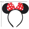 Kırmızı Fiyonklu Minnie Mouse Taç Fare Tacı Kafa Bandı