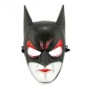 Kırmızı Gözlü Siyah Batman Maske - Lastikli Batgirl Maskesi 28x17 Cm