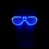 Mavi Led Işıklı Parti Gözlüğü - Neon Glow Şerit Gözlük 3 Modlu