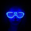 Mavi Led Işıklı Parti Gözlüğü - Neon Glow Şerit Gözlük 3 Modlu