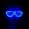 Mavi Led Işıklı Parti Gözlüğü - Neon Glow Şerit Gözlük 3 Modlu