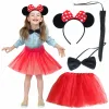 Minnie Mouse Kostüm Seti Etek Taç Kuyruk Papyon Gösteri Seti