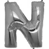 N Harf Folyo Balon Gümüş Renk  40 İnç
